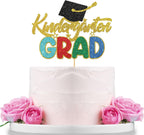 Kindergarten Grad Cake Topper Preschool Graduation Cake Decorations Out Pre-K Class of 2026 Graduation Party Decorations Supplies for Kids Children Boys Girls Glitter