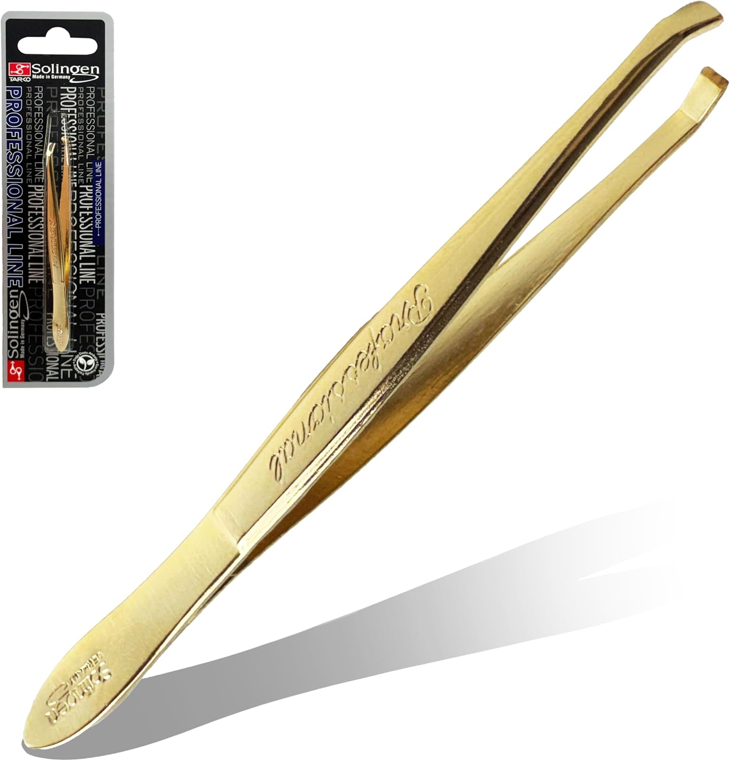 Solingen Germany Slant Tip Stainless Steel Eyebrow & Facial Hair Hand-Filed Made in Germany