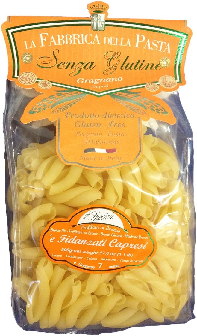 La Fabbrica della Pasta. Gluten Free Fidanzati Capresi. 500g (1.1lb). Pack of 4
