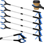 6 Pack 32 Inch Commercial Trash Grabber for Elderly Assist, Heavy Duty Lightweight Reacher with Ergonomic Handle & Non-Slip Grip, Multi-Use Outdoor Home Garden Cleanup Mobility Aid Tool