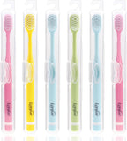 6pcs Travel Toothbrush Set, Extra Soft Toothbrushes for Adults Gentle Portable Manual Toothbrush with Individual Travel Case Deep Cleaning Flossing Toothbrushes for Sensitive Teeth(Multicolor)