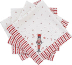 Avanti Linens - Napkin Set, Durable Polyester Cloth Napkins, Christmas Kitchen Essentials, Set of 4 (Nutcracker Candy, 18" x 18")
