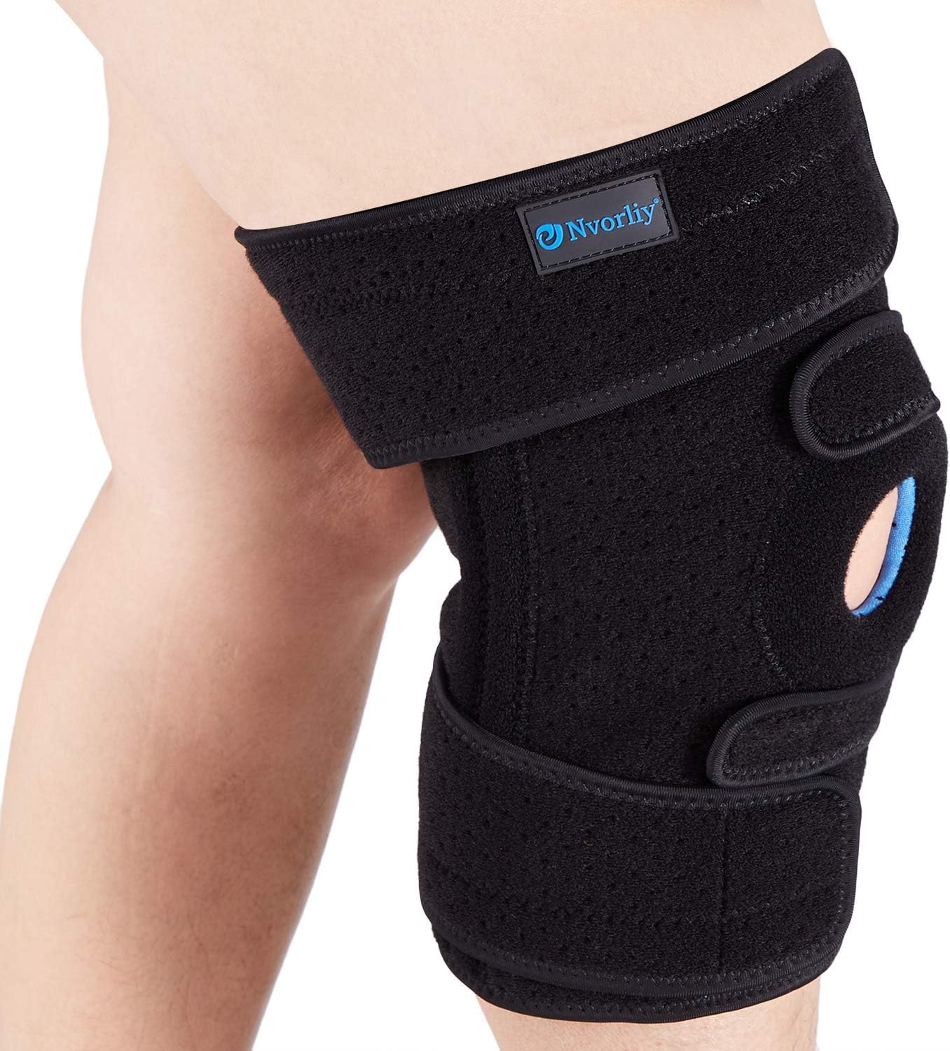 Nvorliy Knee Brace for Women Plus Size for Knee Pain (XL-8XL) - Extra Large Knee Brace with Side Stabilizers for Arthritis, Meniscus Tear, Knee Pain Relief, ACL, LCL, MCL (3XL/4XL, Black)
