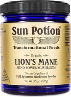 Sun Potion Lion’s Mane Mushroom Powder – Wildcrafted Full Spectrum Hericium Erinaceus, Brain, Focus & Memory Support, Adaptogenic Nootropic Mushroom, No Fillers, 100g