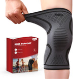 Compression Knee Brace for Women & Men, 2-Pack Knee Sleeve for Running, Basketball & Hiking, Compression Sleeve for Gym, Sports & Workout – Knee Support for Daily Activities (M: 17–19")