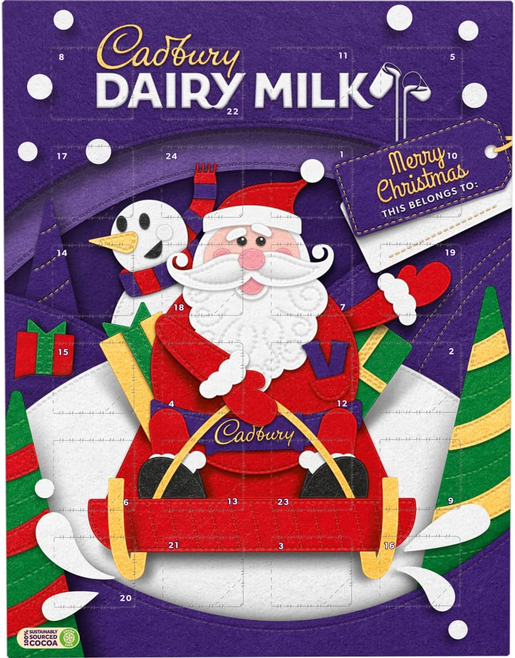 Cadbury Dairy Milk Advent Calendar Christmas 90g (Pack of 1)