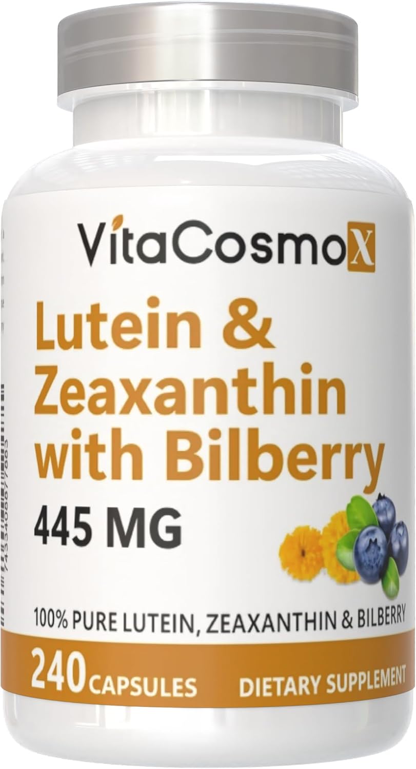 Lutein with Zeaxanthin, Vegan Capsules, 240 Count, 40 mg Lutein + 4 mg Zeaxanthin per Serving, Non-GMO, Gluten-Free