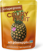Crispy Green Freeze-Dried Pineapple Fruit Snacks, 0.63 Oz (Pack of 12), 100% Pure Fruit, All-Natural, No Added Sugar, Single-Serve Bags for Healthy Snacks & School Lunches
