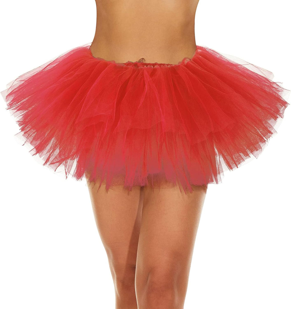 Zando Tutu for Women Adults Teens 5 Layers Halloween Costume Cosplay Running Tutu Party Elastic Fluffy Tulle Dance Skirt