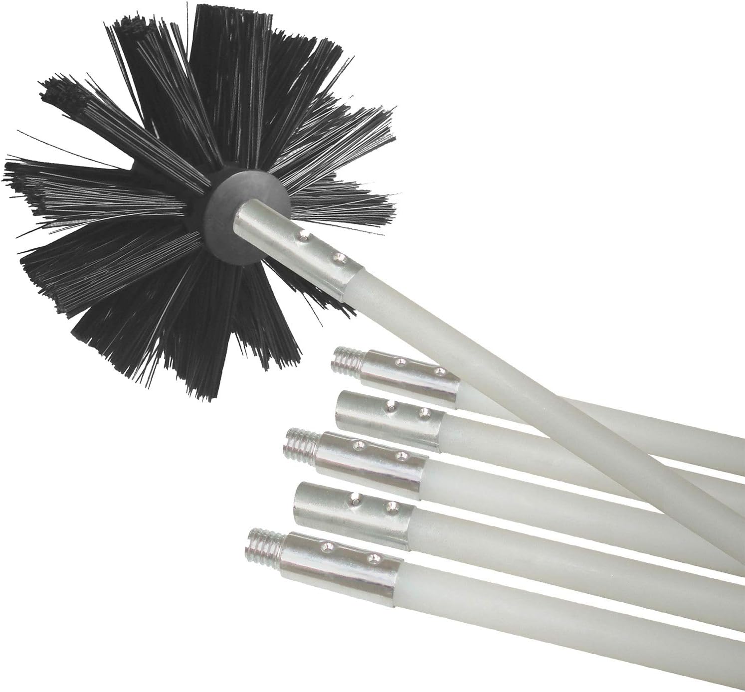 Deflecto DVBRUSH12K/6 Dryer Duct Cleaning Kit, Lint Remover, Extends up to 12 Feet, Synthetic Brush Head, Use with or without a Power Drill