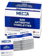 Hand Wipes – (Pack of 100) Benzalkonium Chloride Swabs Individual BZK Single-Use Packets by MEDca
