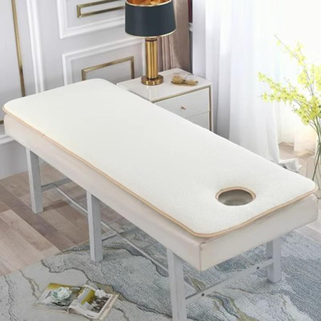 DAZULI Beauty Massage Table Mattress Pad Thickened Prevent Slip Spa Massage Bed Sheet Cushion Lash Bed Mattress Pad with face Hole and Elastic Fix Bands(Size:70x180cm,Color:A)