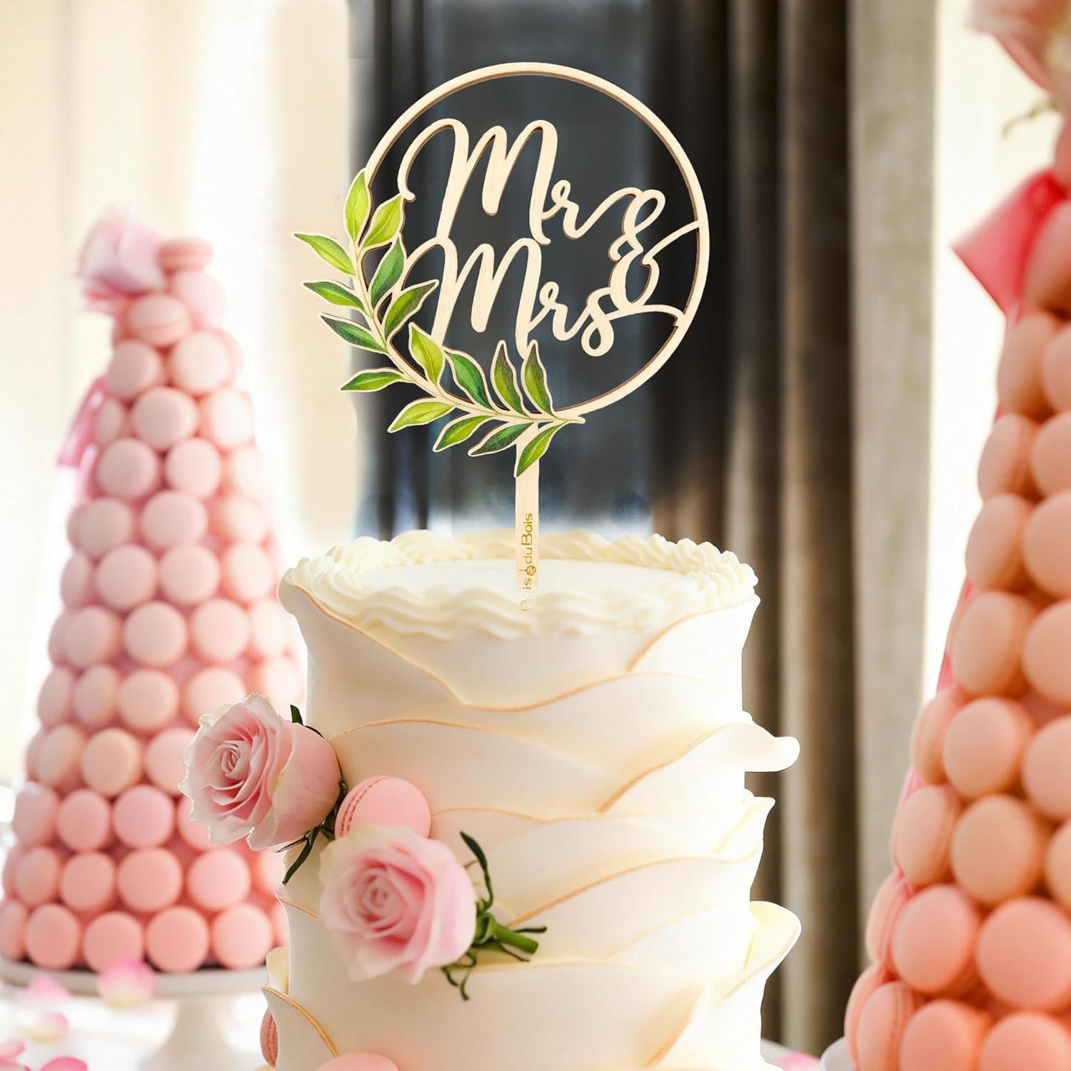 Classy Handcrafted Wooden Mr and Mrs Cake Topper, Rustic Wedding Cake Decoration, Eco-Friendly Topper for Engagement, Anniversary, or Bridal Shower
