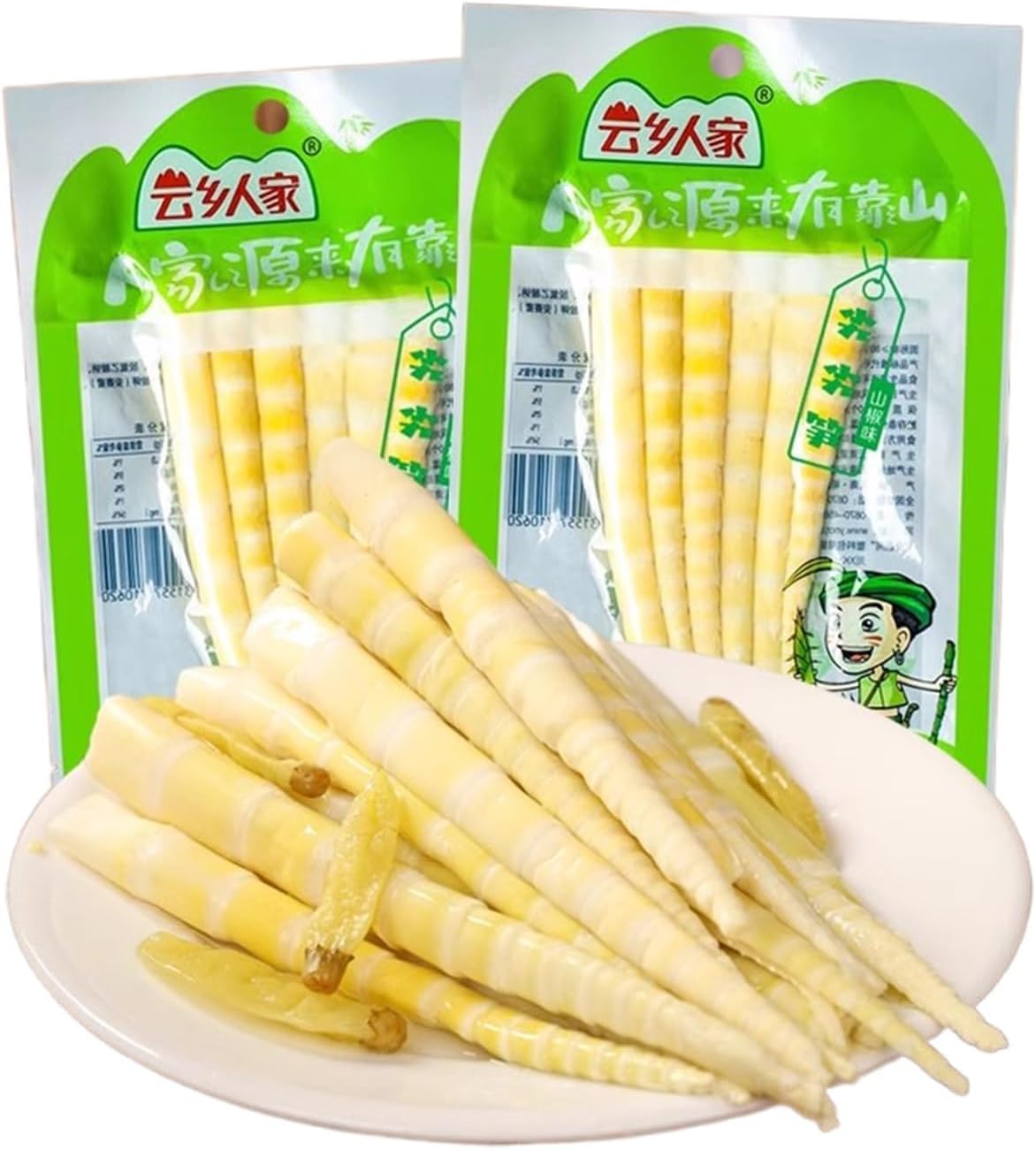 Pickled Bamboo Shoots , Fresh Mountain Pepper Crispy Tender Shredded Bamboo Shoots, Fresh Bamboo Shoots, Tender Bamboo Shoots, Crispy Bamboo Shoots, Instant Snack, Snacks & Leisure Food, Chinese Pickled Vegetables (3.1 Oz*4 Bags)