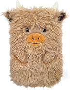 A2Z Highland Cattle Hot Water Bottle 1 Litre Capacity 3D Animal Plush Cover Heat Therapy for Pain Relief & Bedtime Comfort