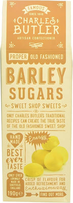 Charles Butler Barley Sugars 190g (6.7oz) | Handmade Old Fashioned Barley Sugar Candy Drops | Traditional British Hard Candy Gift Box | English Hard Boiled Sweets | Confectionery from England, UK