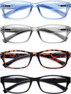 HEEYYOK Readers For Wome Reading Glasses Womem For Small Face Square Cheaters Reading Glasses Womens Lightweight 4-Pack