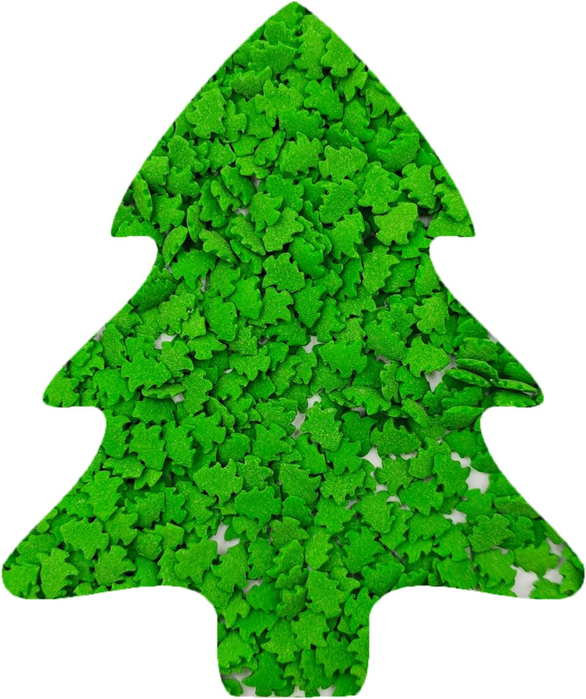Edible 3.4 oz Green Christmas Tree Confetti Candy Sprinkles Dessert Sprinkle Cupcake Toppers Cookie Decorations for Xmas Cake Decorating