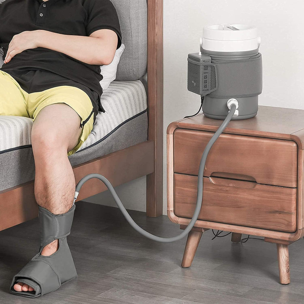 Cryo Cuff Ankle Cold Therapy Machine Kit, Cryotherapy Freeze System Portable Ankle Cold Compression Machine Cold Pack for Long-Term Relief Ankle's Injuries Pain and Post-Surgery Recovery