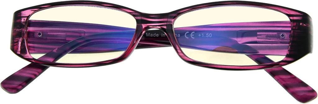 CessBlu Computer Glasses with Crystals for Women Reading Blue Light Filter Eyeglasses