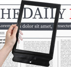 3X Full Page Magnifying Glass for Reading, Lightweight Rectangular Magnifier Provide Full Book Page Viewing Area, Handheld Magnifier Sheet for Reading Small Prints, Low Vision and Seniors