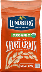 Lundberg Organic Short Grain Brown Rice, Bulk Bag, Sticky Rice, 12 Lb