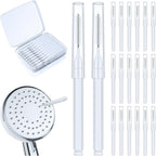 Lumkew Shower Head Cleaning Brush for Small Hole,Multifunctional Shower Head Cleaner Tool Anti-Clogging Nozzle with Storage Boxes, Showerhead Cleaning Brushes Picks for Household Bathroom, White