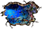 3D Underwater World Wall Decal Vivid Ocean sea Life Wall Stickers Removable Self-Adhesive Vinyl Wall Art Decals for Home Floor Ceiling Bedroom Nursery Living Room Playroom Decor