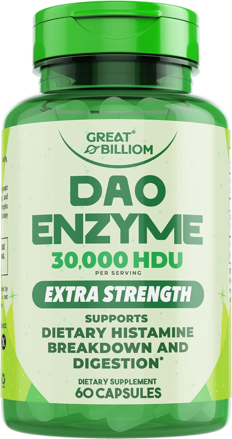 DAO Enzyme (Diamine Oxidase) - Digestive Enzymes for Women & Men - 30,000 HDU - Gut Health Supplements - Digestive Health Histamine Support - Enzymes for Digestion - 60 Capsules