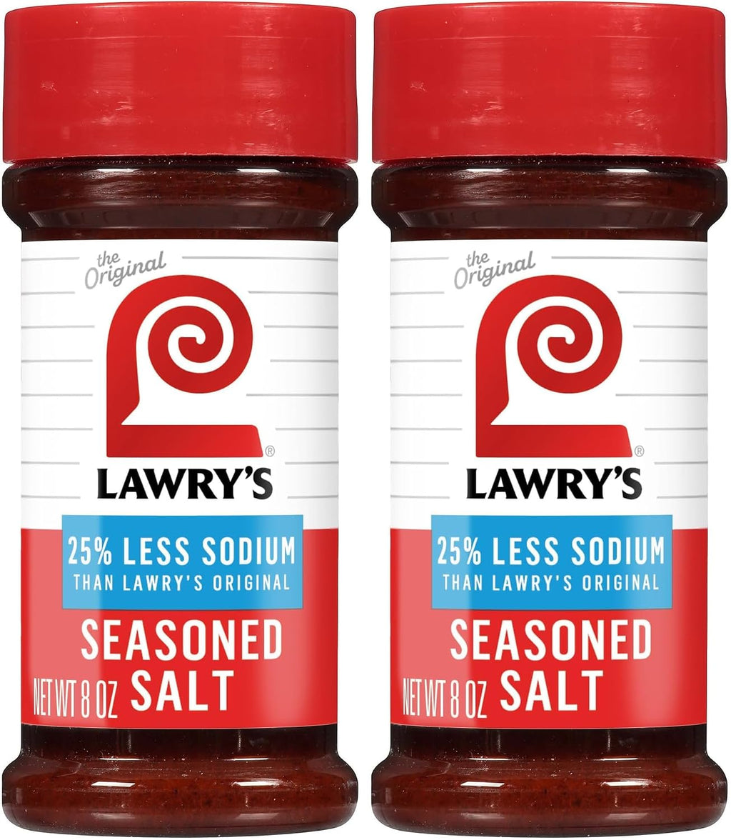 Lawry's Less Sodium Seasoned Salt, 8 oz (Pack of 2)