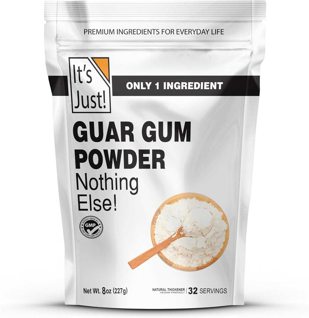 It's Just - Guar Gum, Gluten-Free, Non-GMO, Plant-Based Thickener & Binder, Thickens Cold Items, Keto Baking, Substitute Xanthan Gum, 8oz