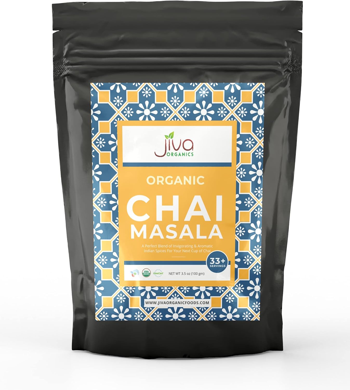 Jiva Organic Traditional Masala Chai Tea Powder Spice Blend 3.5 Ounce - Made with All Organic Spices - Easy Indian Tea Preparation
