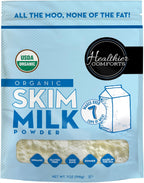 Healthier Comforts Organic Skim Milk Powder | Certified USDA Organic | Fat Free, Kosher, Gluten Free, Non-GMO, Shelf Stable | Perfect for Shakes, Smoothies, Coffee Creamer, Baking | Made in USA (7oz)