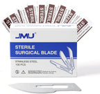 JMU 100pcs Scalpel Blades Sterile #25, Disposable Stainless Steel Surgical Blades, Individually Foil Wrapped