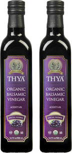 THYA Organic Balsamic Vinegar, Acidity 6%, USDA Organic, Non GMO, Gluten free, 16.9 Fl Oz. (Pack of 2)