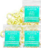 Latex Amber 3 Packs 300 counts 3/16inch HEAVY 4.8mm Intraoral Elastic Bands Unimedic Orthodontic Elastics Dental Rubber Bands Made in US (HEAVY, 3/16inch, 4.8mm)