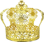 DOERDO Crown Cake Topper Decor Baking Dessert for Wedding Birthday Prince Themed Baby Shower Party Supplies, Gold