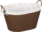 Household Essentials Paper Rope Woven Oval Laundry Basket, Brown