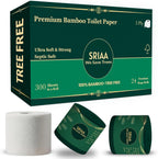 Tree-Free 100% Bamboo Premium Toilet Paper-24 Premium Mega Rolls, Ultra Soft & Strong 3-Ply 300 Sheets Per Roll-Eco-Friendly, Plastic-Free, Septic Safe Tissue, We Save Trees.