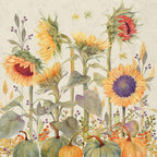 IHR Ideal Home Range Cocktail Napkins Disposable 3-Ply Paper Party Napkin Pack, 5" x 5", Sunflowers, 20-Count