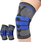 2 Pack Knee Sleeves for Men Women, Compression Knee Brace Knee Sleeve with Side Stabilizers & Patella Gel Pad, Knee Bands for Pain Relief Knee Braces for Knee Pain Knee Brace for Arthritis Pain and Support (Black, Medium)
