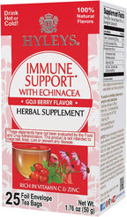 Hyleys Immunity Tea With Echinacea Goji Berry Flavor - 25 Tea Bags (1 Pack) - Support Your Immune System