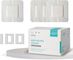 2.3X2.7 Inches Sterile Adhesive Island Wound Dressing Bandages - Non Woven Cover with Bordered Gauze Pads,100 Individually Pack, High Absorbent, Medical Grade by QICHUANG(2.3X2.7INCHES-C100)