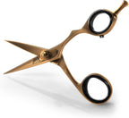 Facial Hair Scissors for Men | Titanium Series | Mustache & Beard Trimming Scissors | 5.5 inches l Sharp & Precise Grooming | Razor Edge Barber Scissor (RIGHT HANDED - titanium bronze)