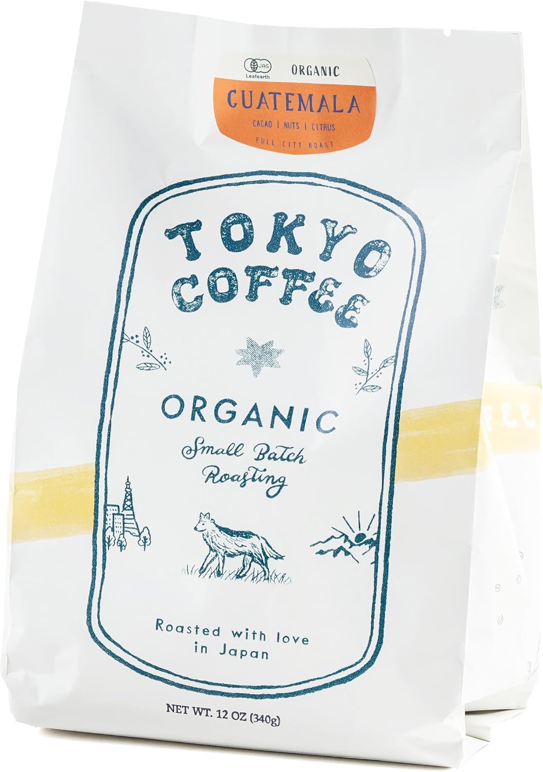 TOKYO COFFEE Organic Guatemala Whole Coffee Beans, 12oz Bag, Medium-Dark Roast, Single Origin Huehuetenango, 100% Arabic for a Smooth & Nutty Brew
