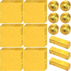 Dicunoy 300 PCS Gold Foil Candy Wrappers, 8x8 inch Large Aluminium Foil Chocolate Wrappers for Caramels, Square DIY Candies Packaging for Tea, Christmas, Easter, Thanksgiving Day, Party