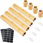 Yeeco 4 Pcs Portable Bamboo Toothbrush Case, Wooden Toothbrush Covers Storage Container Reusable Toothbrush Travel Holder Sustainable for Trip Camping Home Travelling