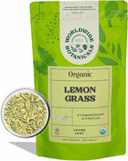 Worldwide Botanicals Organic Lemon Grass Leaves – 7oz - Loose Leaf - Cut and Sifted – 100% pure Cymbopogon citratus - Zacate de limon - Resealable Bag for Freshness - Perfect for Cooking and Tea
