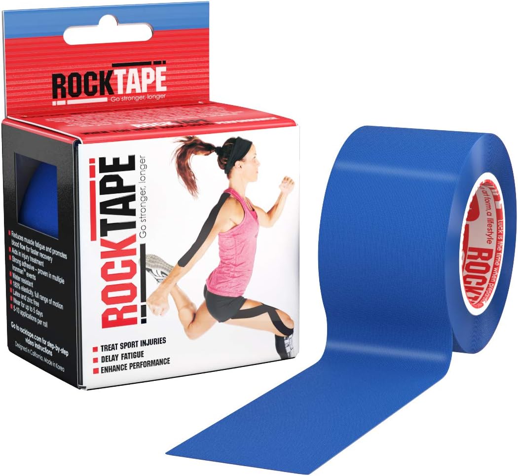 RockTape Extra Sticky Kinesiology Tape - Athletic Tape for Muscle Pain Relief, Injury Recovery - Microscopic Skin Lifting & Decompression - Sweat & Water Resistant