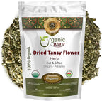 Organic Dried Tansy Flower Herb Tea Cut & Sifted | European Wild-Crafted | Organic & Kosher Certified | Vegan, Non GMO & Gluten Free | USDA Certified | Origin - Albania (2 Oz)